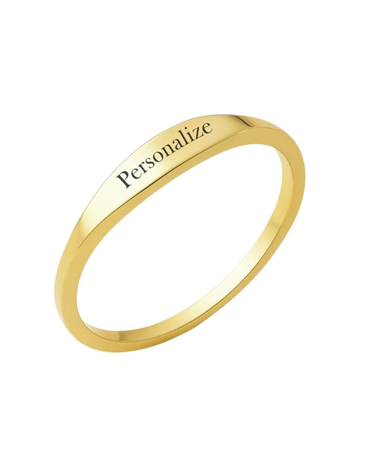 Anel Personalizado com Nome em Ouro Aço Inox Aliança Unisex Exclusiva