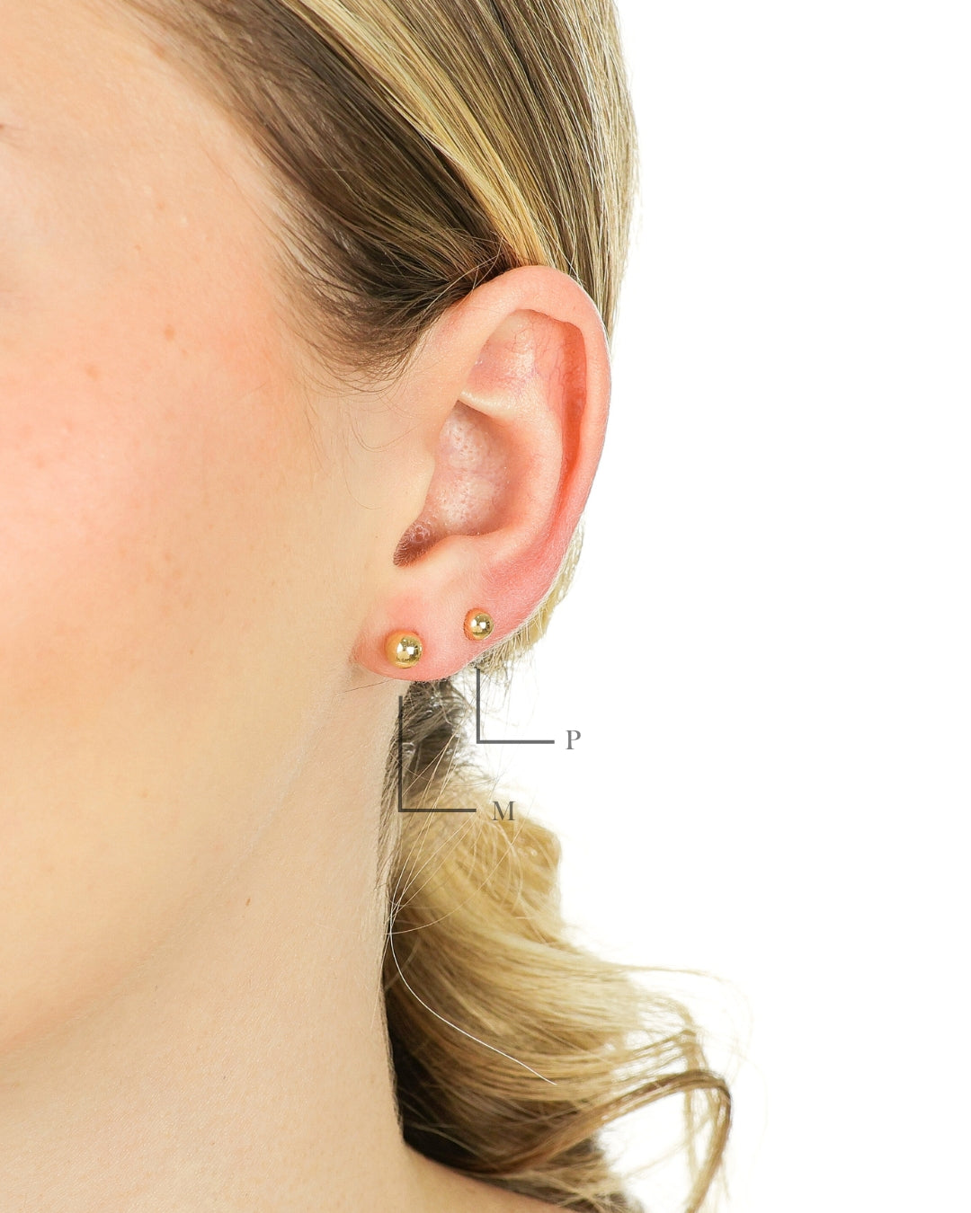 Brinco Esfera ABS M em Ouro Semijoia Clássica Atemporal