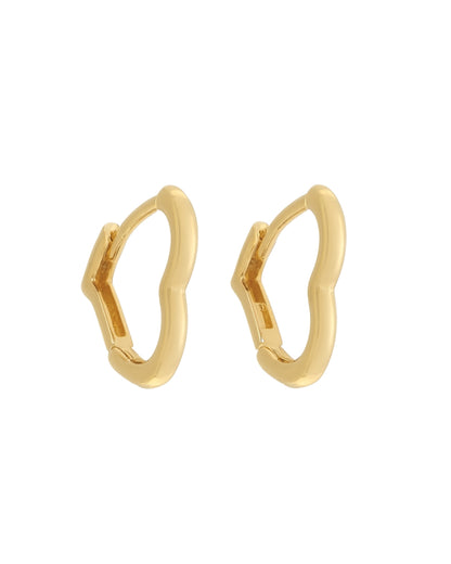 Brinco Argola Coração em Ouro Semijoia Moderna