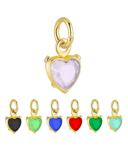 Pingente Coração Colorido em Ouro Semijoia