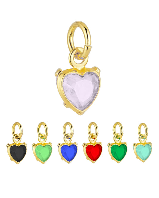 Pingente Coração Colorido em Ouro Semijoia