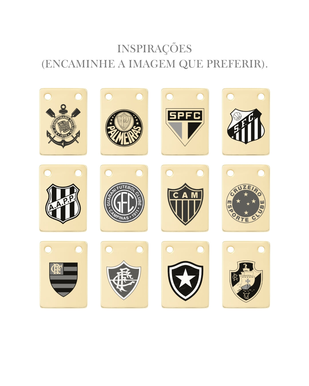 Escapulário Time em Ouro Unissex Semijoia Minimalista