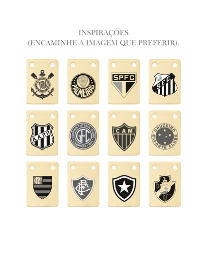 Escapulário Time em Ouro Unissex Semijoia Minimalista