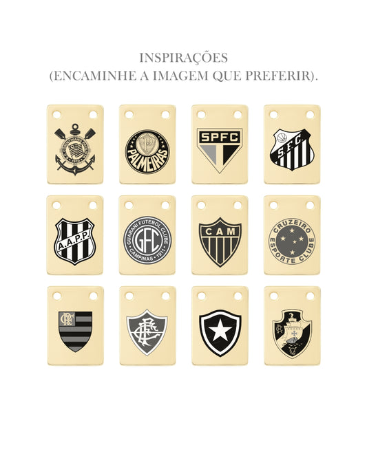 Escapulário Time em Ouro Unissex Semijoia Minimalista