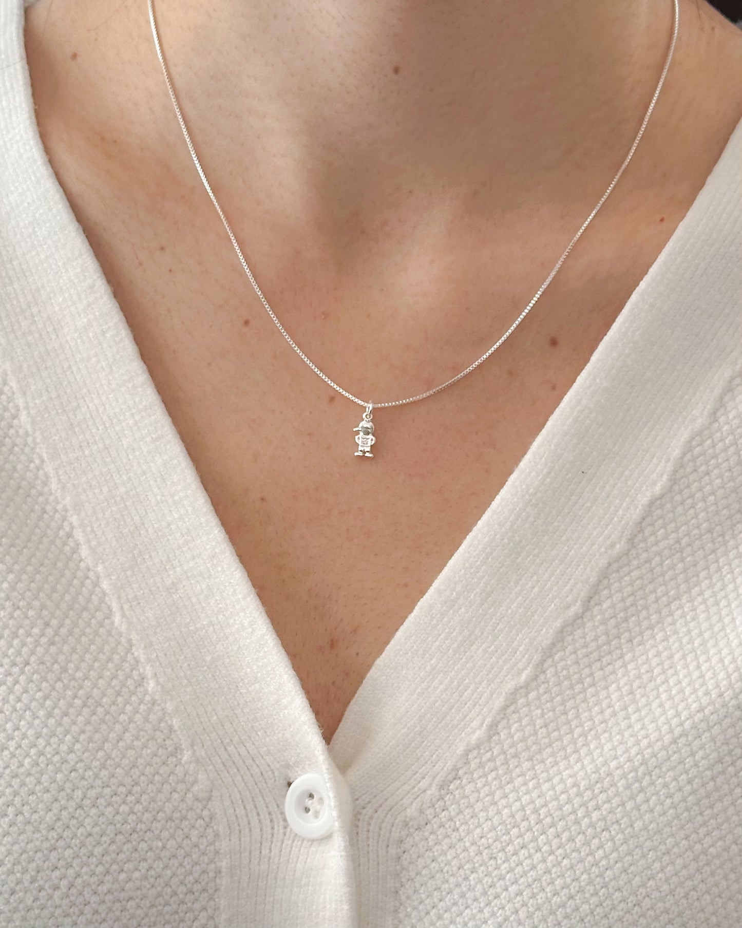 Colar Menino em Prata Semijoia Minimalista