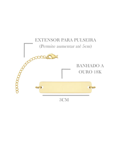 Pulseira Placa Com Frase