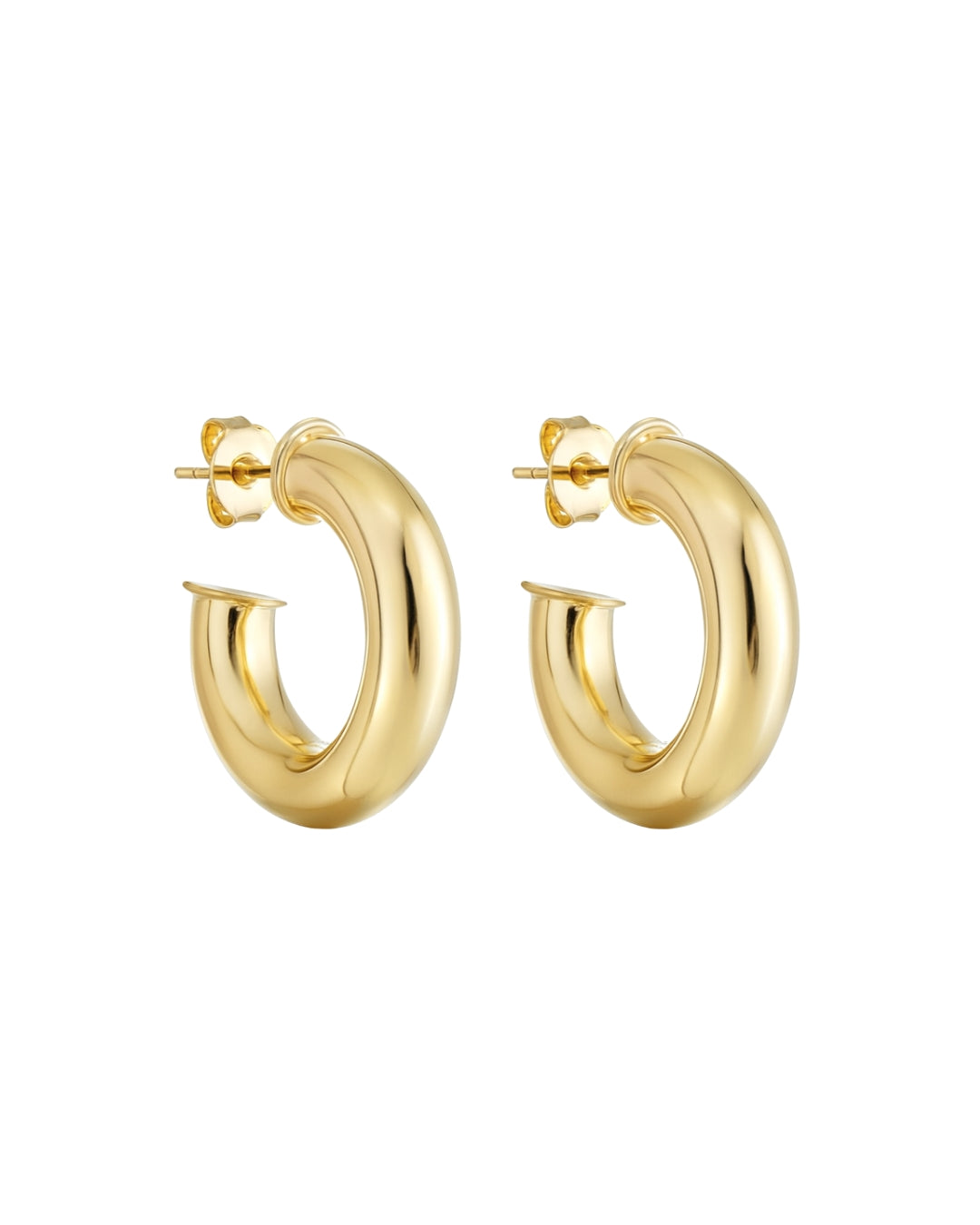 Brinco Argola Tubo Lisa em Ouro Semijoia