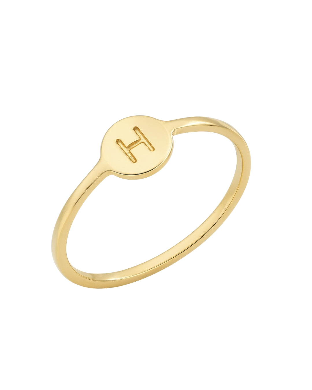 Anel com Inicial em Ouro Semijoia Minimalista