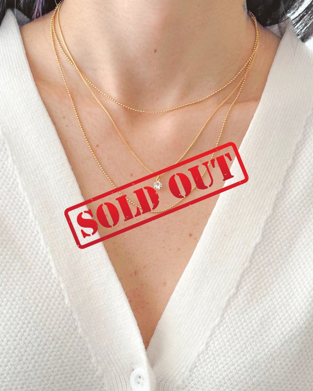 Kit 3 Colares Ponto de Luz em Ouro Semijoia Minimalista