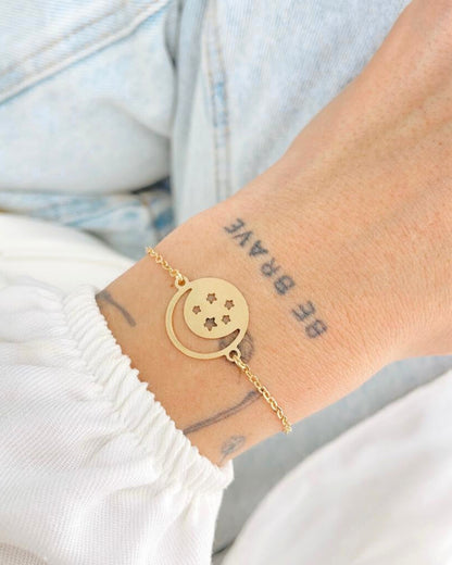 Pulseira Lua & Estrelas - Ouro