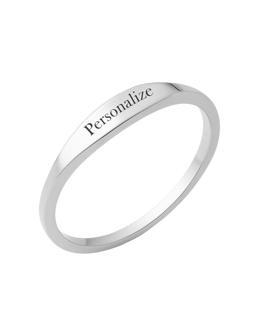 Anel Personalizado com Nome em Prata Aço Inox Aliança Unissex Exclusiva