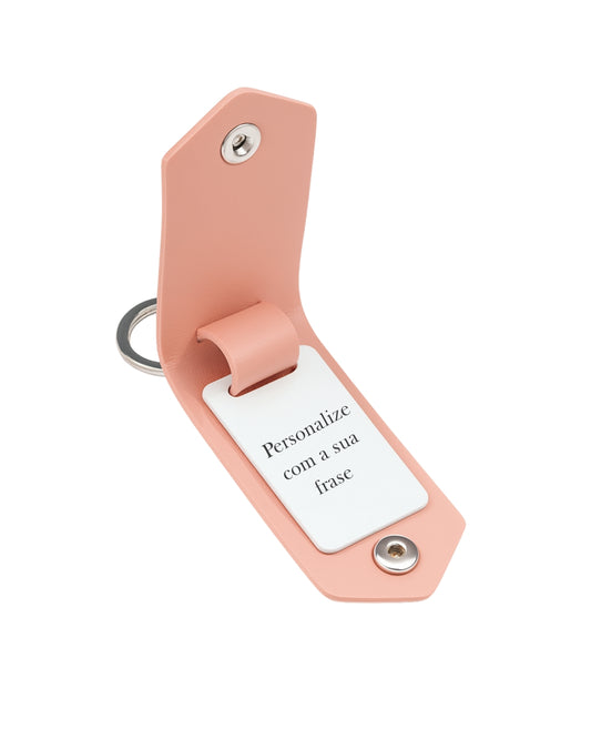 Chaveiro Couro Rosa Frase Especial