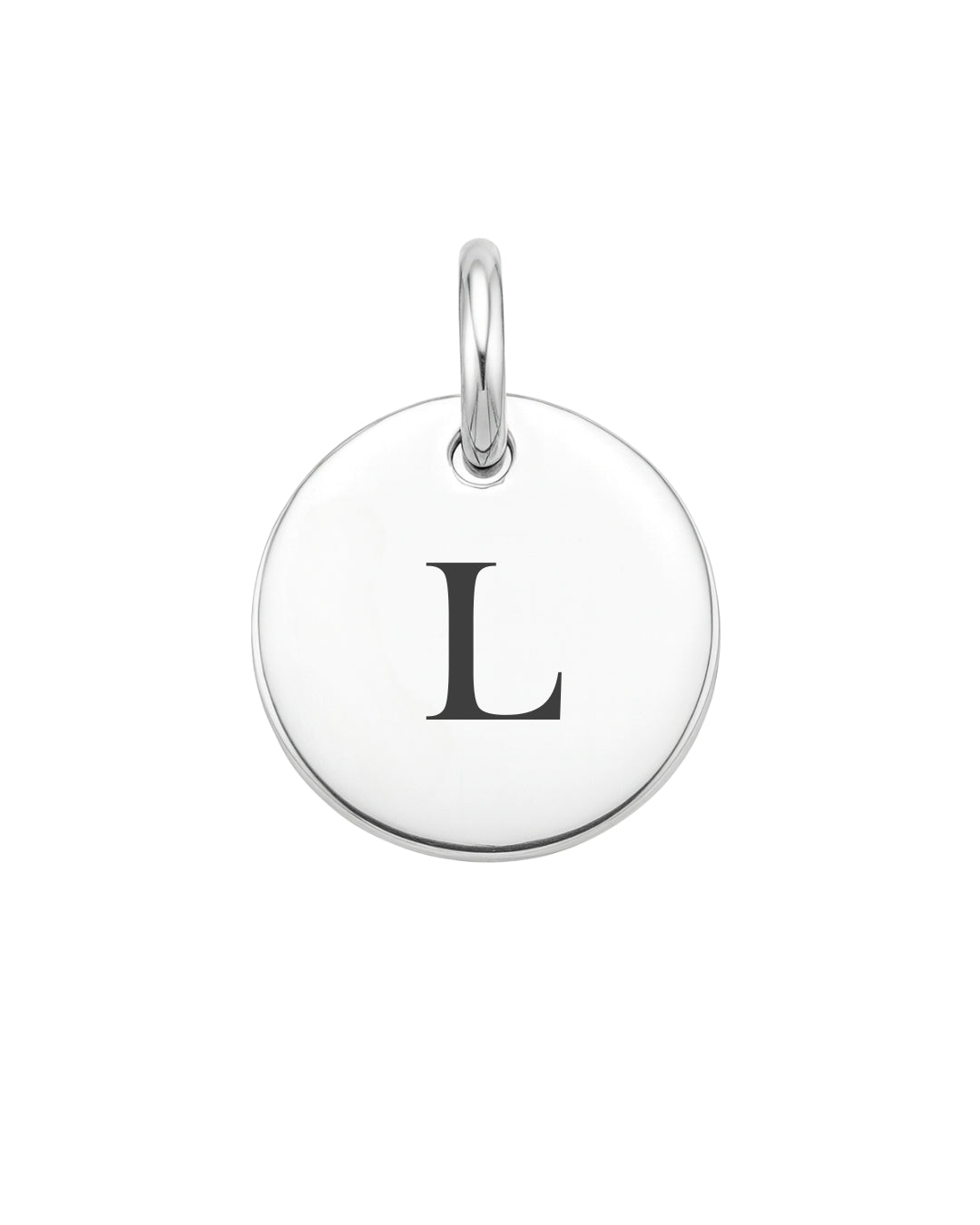 Pingente Medalha 9mm com Inicial em Prata Semijoia