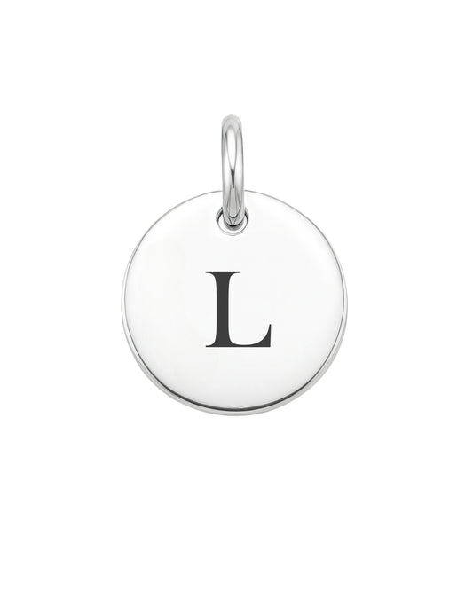 Pingente Medalha 9mm com Inicial em Prata Semijoia