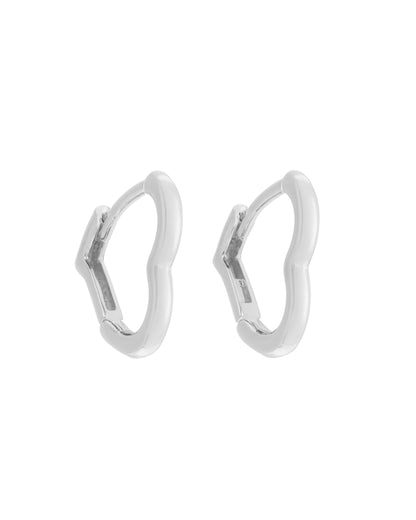 Brinco Argola Coração em Prata Semijoia Moderna