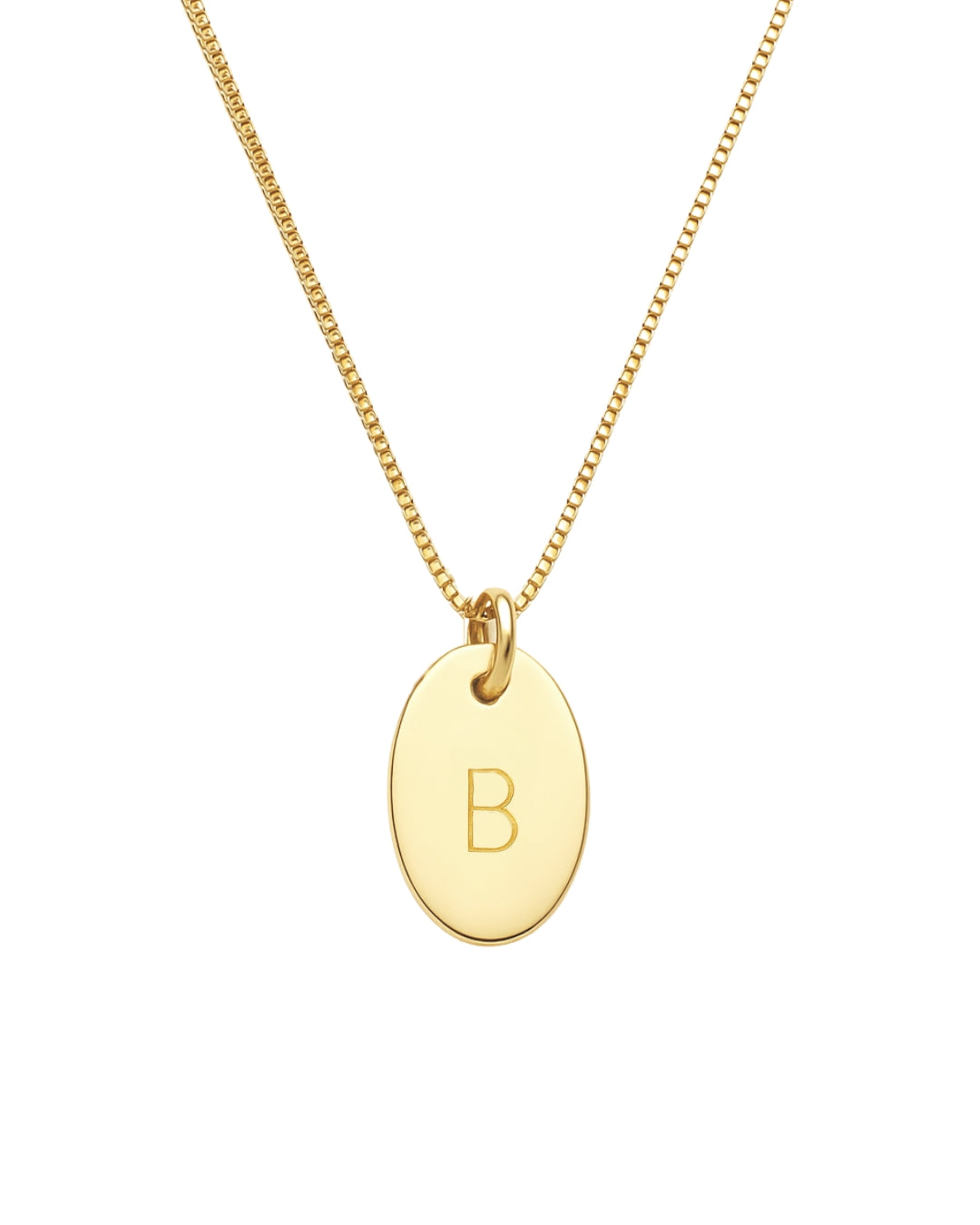 Colar Oval 1,6cm com Inicial Punção em Ouro Semijoia Unissex