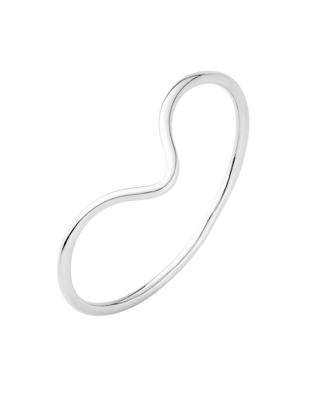 Anel Onda Minimalista em Prata Semijoia Orgânico e Delicado