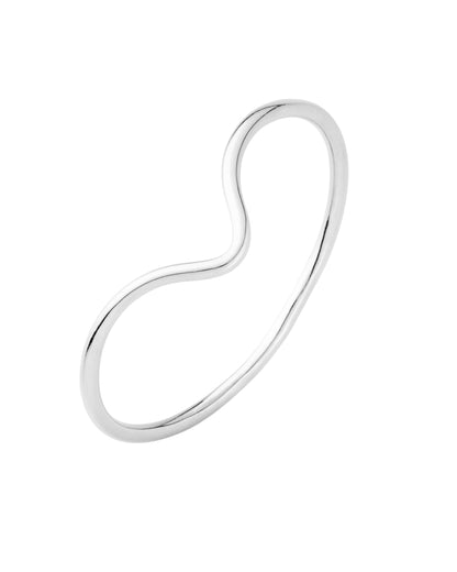 Anel Onda Minimalista em Prata Semijoia Orgânico e Delicado