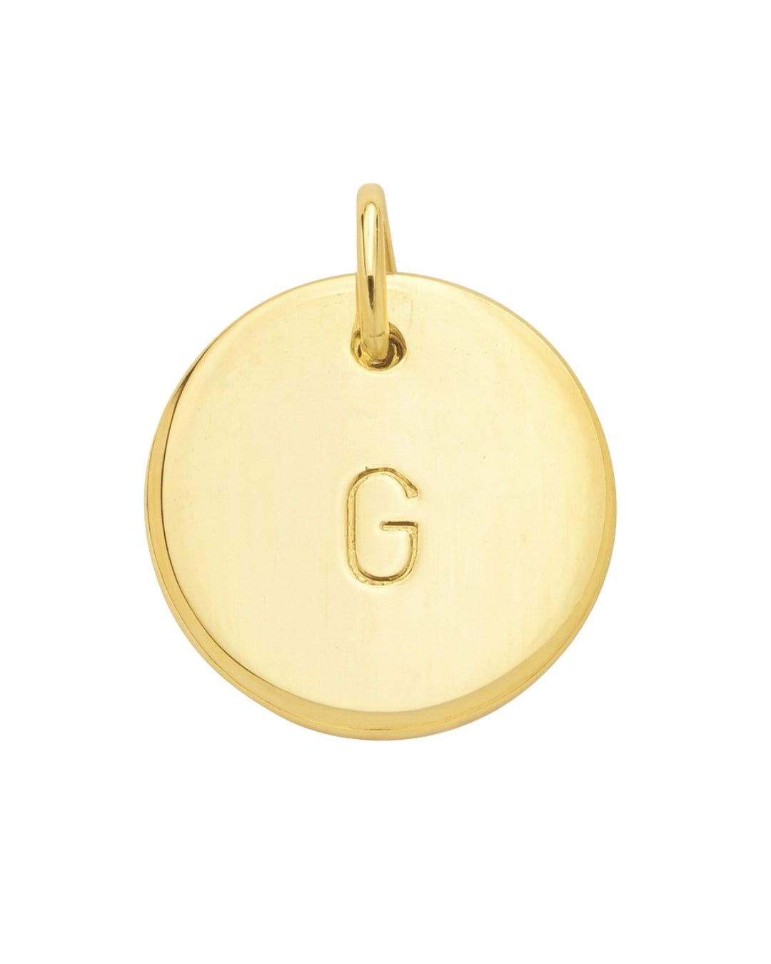 Pingente Medalha 15mm com Inicial Punção em Ouro Semijoia