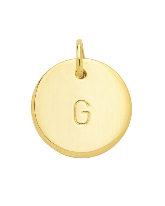 Pingente Medalha 15mm com Inicial Punção em Ouro Semijoia