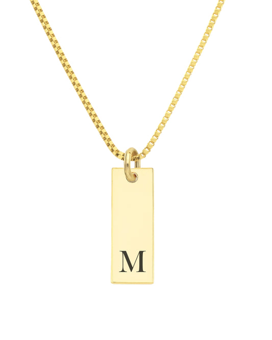 Colar Retangular Inicial - Ouro