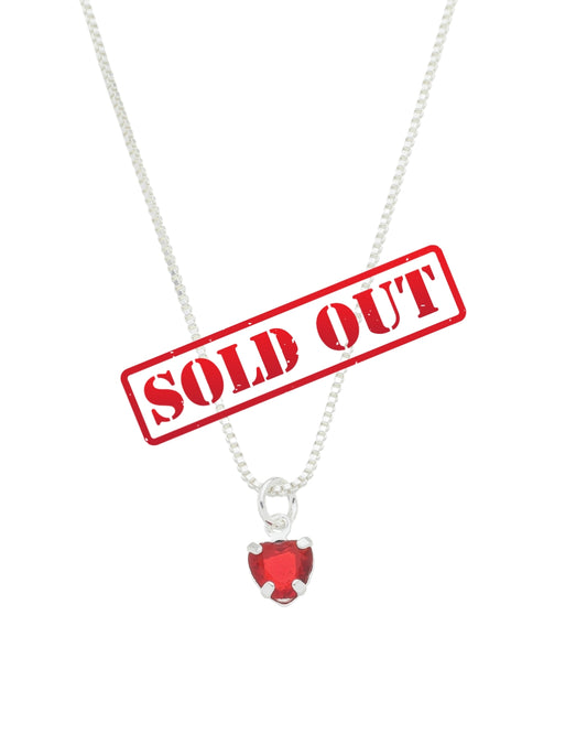 Colar Coração Rubi em Prata Semijoia Minimalista