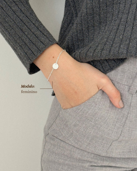 Pulseira Medalha Com Inicial
