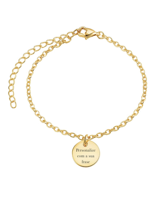 Pulseira Medalha Com Frase