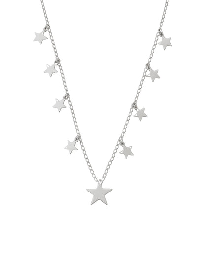 Colar Estrelas em Prata Semijoia Minimalista