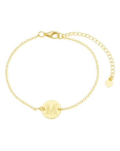 Pulseira com Inicial em Ouro Semijoia Unissex