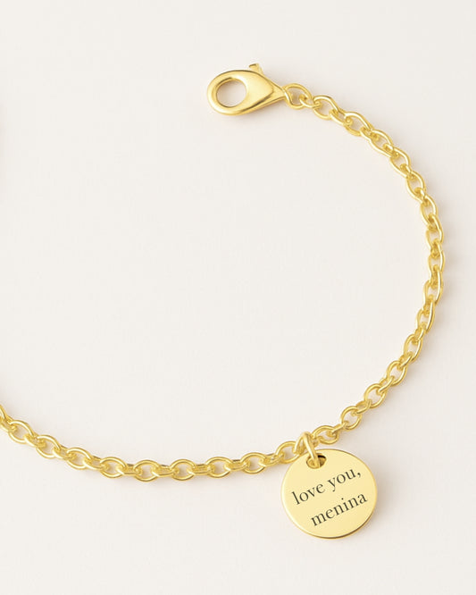 Sua História em Uma Frase - Pulseira Medalha 10mm