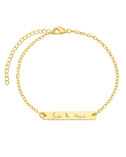 Pulseira Placa Com a Própria Escrita