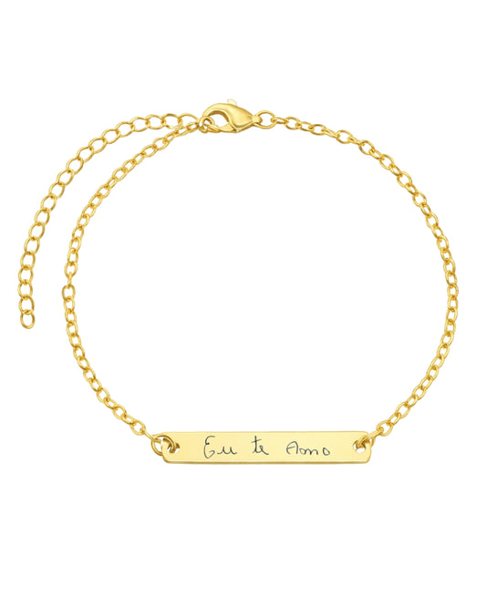 Pulseira Placa Com a Própria Escrita