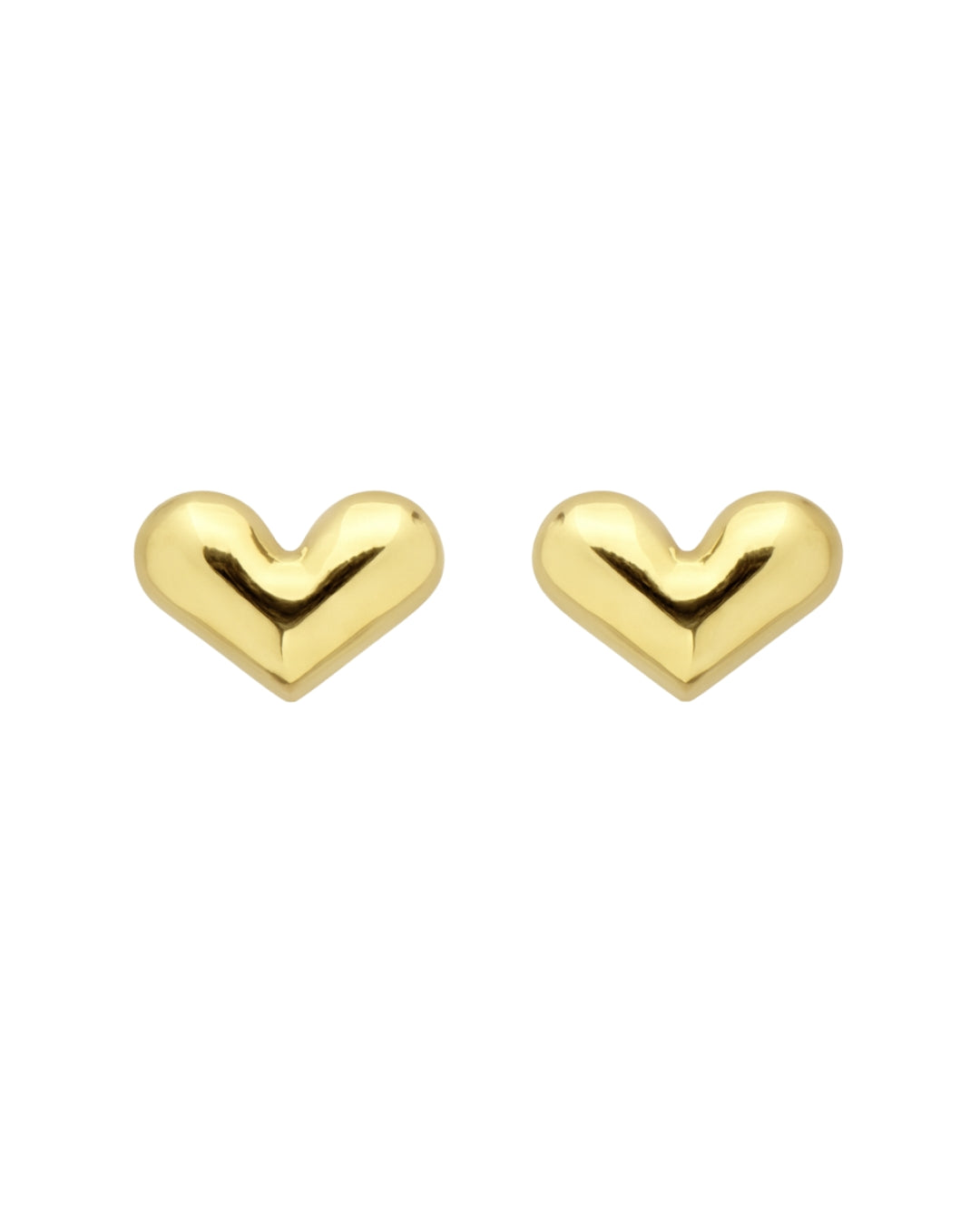 Brinco Mini Coração Liso em Ouro Semijoia Minimalista