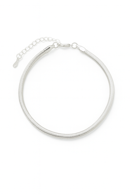 Pulseira Corrente Malha em Prata Semijoia Clássica