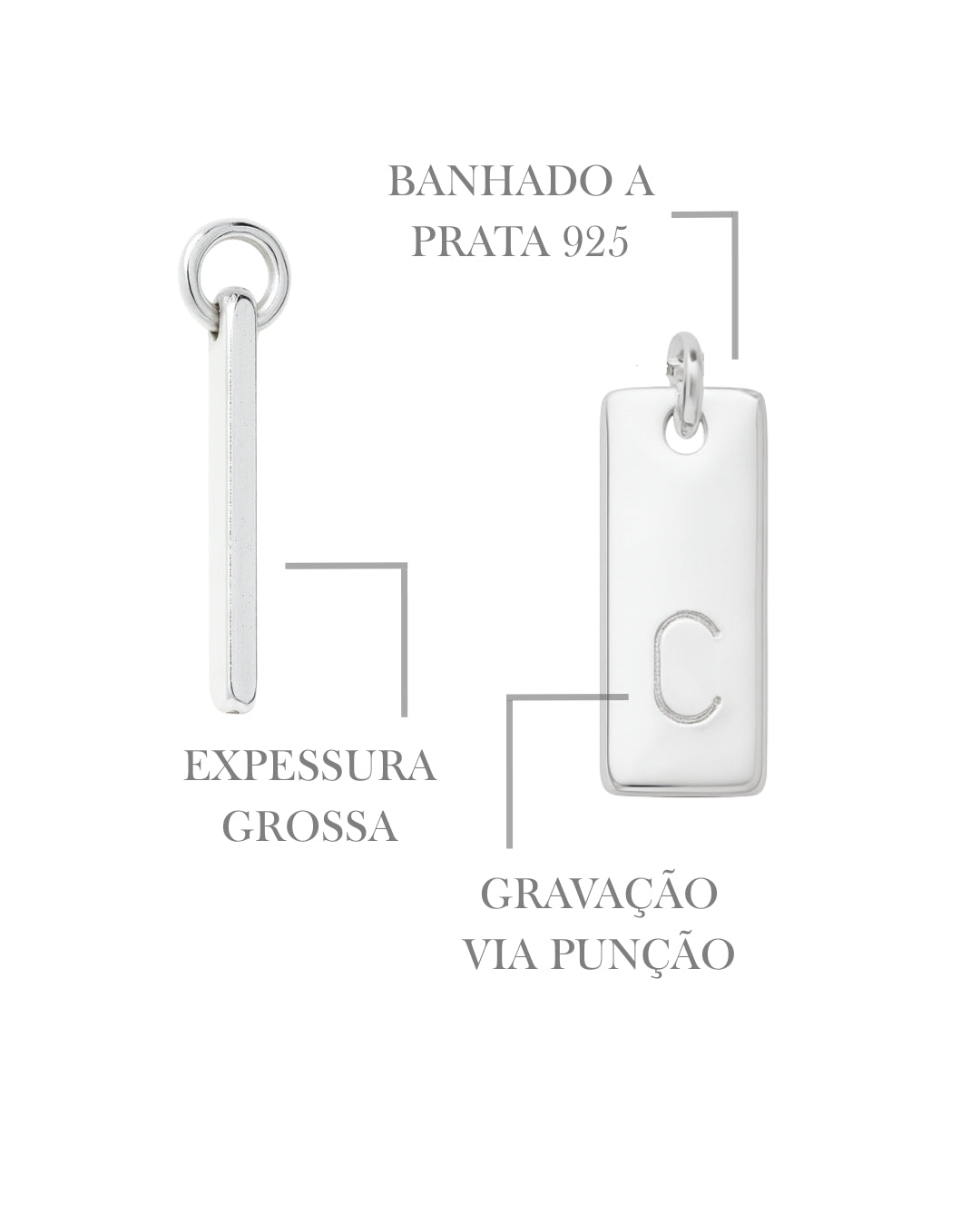 Colar Placa Inicial Punção