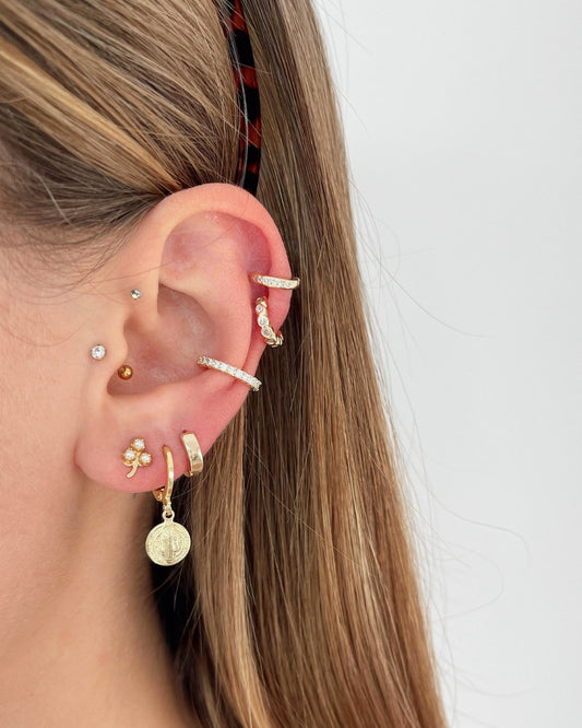 Piercing Pressão Cravejado - Ouro