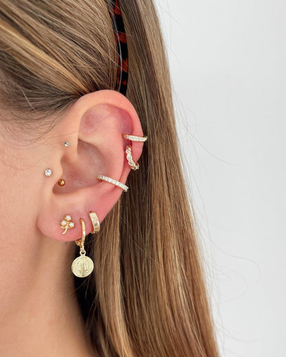 Piercing Pressão Cravejado - Ouro