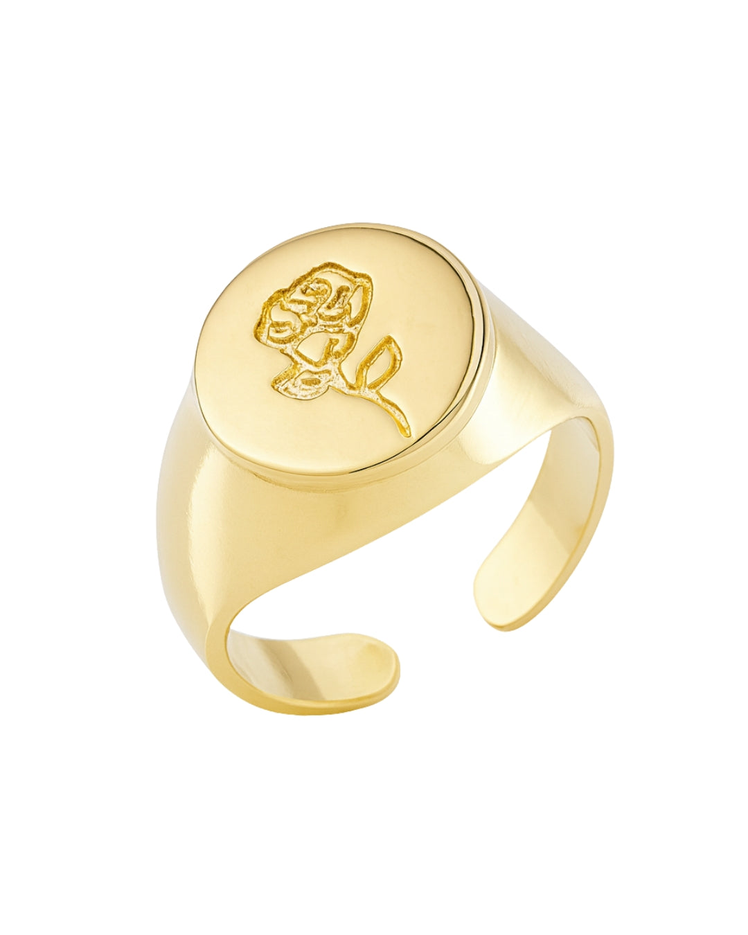 Anel Rosa Regulável em Ouro Semijoia Ajustável