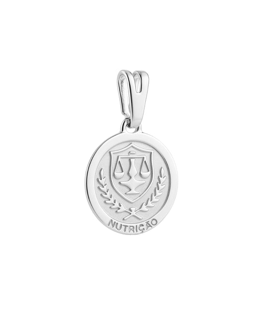 Pingente Profissão Nutrição em Prata Semijoia