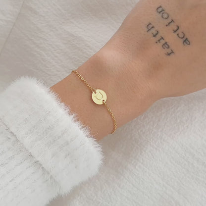 Pulseira com Inicial em Ouro Semijoia Unissex