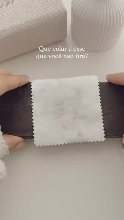 Colar Placa Inicial Punção - Prata