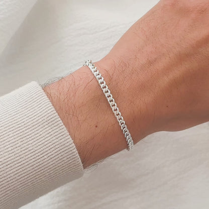 Pulseira Elo Grumet em Prata Semijoias Clássica Sofisticada Masculina