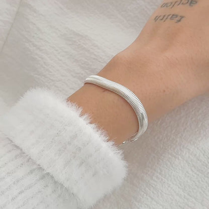 Pulseira Corrente Malha em Prata Semijoia Clássica