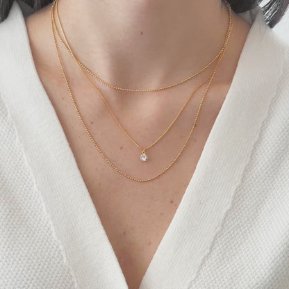 Kit 3 Colares Ponto de Luz em Ouro Semijoia Minimalista